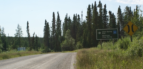 Road access to Clear Spring Bog Picnic