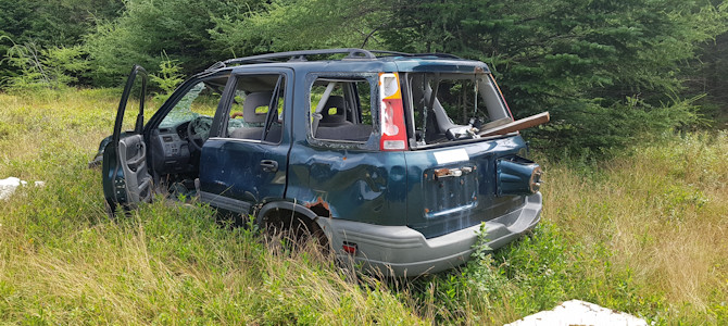 Car wreck on Ross Island