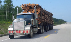 Truck with a load of lumber 