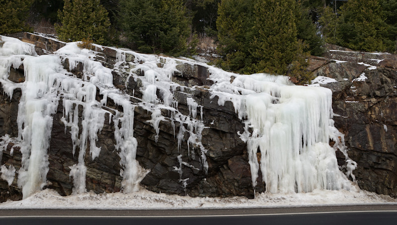 Algonquin Park ice formation along hwy 60