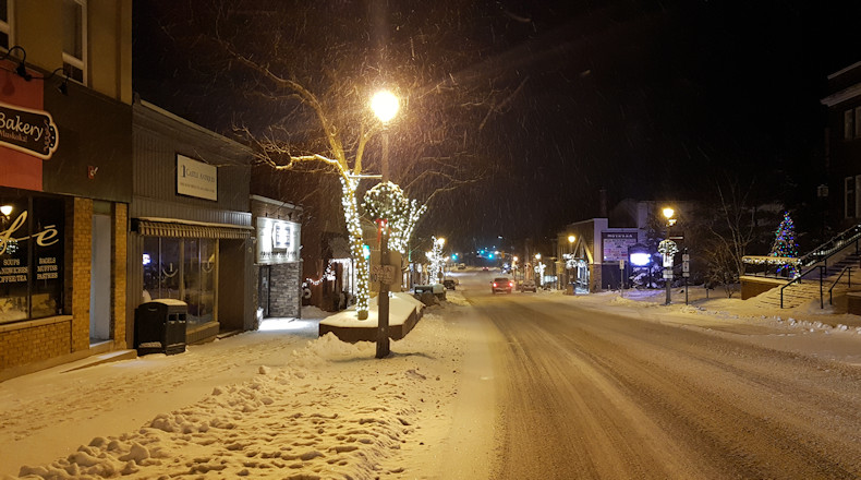 Huntsville at night in winter 