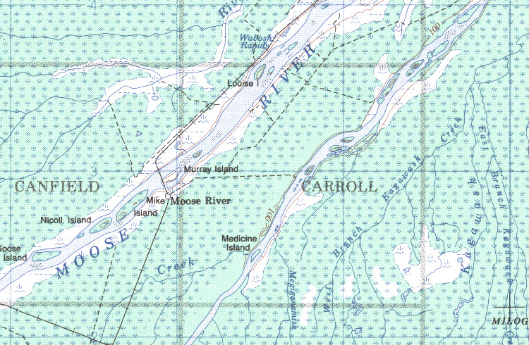 Digitale Karte vom Moose River 