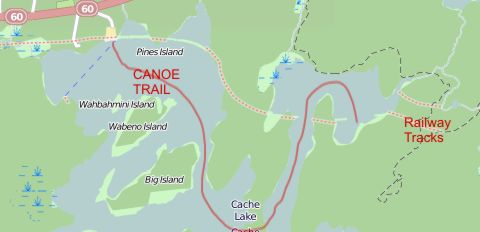 Cache Lake canoe map