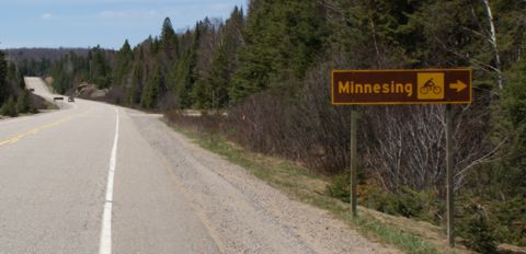 Minnesing Trail entrance from hwy 60