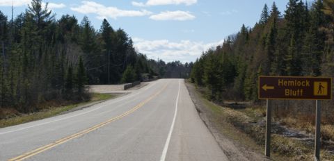 Hemlock Bluff entrance from hwy 60