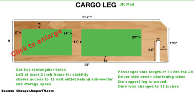 Cargo Leg with cut outs for JK 