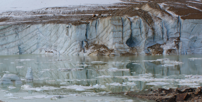 Ice formation below Cavell Clacier