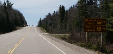 Oxtongue River entrance from hwy 60