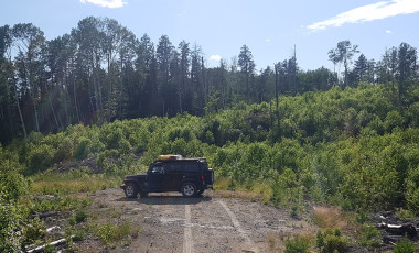 Logging road off 566 turn around 