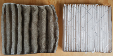 Air filter before and after 