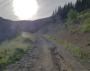 Trail to Poison Mountain end of our journey 