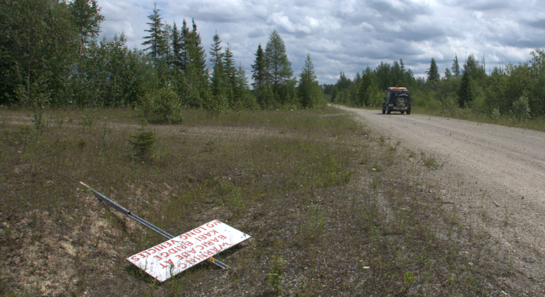 Kabi Bridge closure sign 