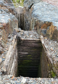 Open shaft in the forest 