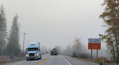 Trans-Canada Hwy 1 detour south of Golden 