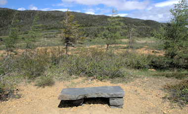 Bench in Tablelands in Gros Morne National Park 